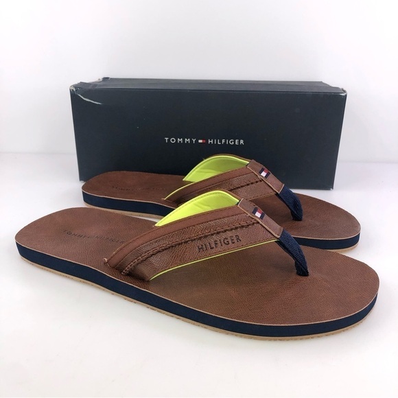 Tommy Hilfiger Dembo Mens Flip Flop Sandals Size 13 Brown Stylish & Comfortable - Picture 6 of 8
